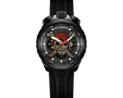 Discount Bomberg Pirate Skull Red