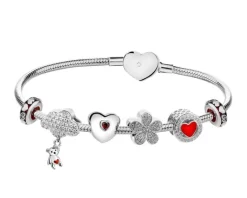 Online Apart Bransoletka beads - zestaw - miś, chmurka, serce, kwiatek