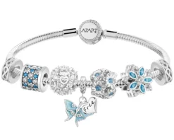 Outlet Apart Bransoletka beads zestaw - motyl, kwiaty, serca, nieskończoność