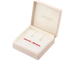Online Apart Bransoletka i kolczyki z żółtego złota z diamentami - komplet - serca - 0,01 ct - próba 375
