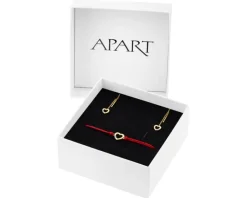 Online Apart Bransoletka i kolczyki z żółtego złota z diamentami - komplet - serca - 0,01 ct - próba 375