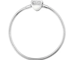 Hot Apart Bransoletka srebrna beads z cyrkoniami - serce, nieskończoność