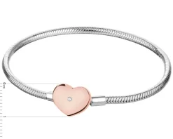 Outlet Apart Bransoletka srebrna beads z cyrkonią - serce