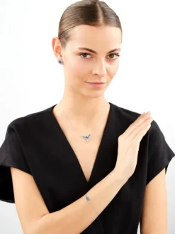 Hot Apart Bransoletka srebrna z cyrkoniami - liście