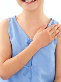 Online Apart Bransoletka srebrna z emalią - serca, kulki