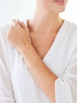 Apart Bransoletka z białego i różowego złota z diamentami - serce, nieskończoność, koniczyna - 0,01 ct - próba 375< Bransoletki Z Diamentami
