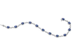 Discount Apart Bransoletka z białego złota z brylantami i szafirami - 18 cm - próba 585