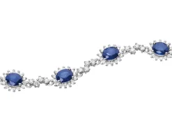 Discount Apart Bransoletka z białego złota z brylantami i szafirami - 18 cm - próba 585