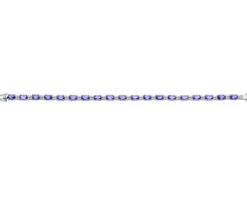 Apart Bransoletka z białego złota z brylantami i tanzanitami - 18 cm - próba 585< Bransoletki Z Diamentami