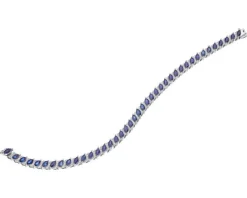 Hot Apart Bransoletka z białego złota z diamentami i szafirami - 18 cm - próba 585