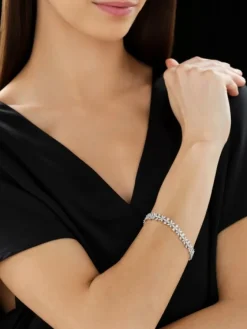 Apart Bransoletka z białego złota z diamentami - kwiaty - 18 cm - 7,53 ct - próba 750< Wszystkie
