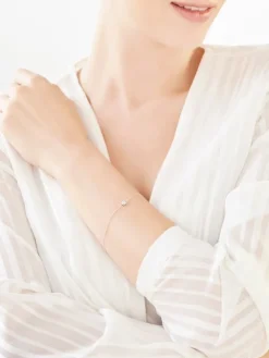 Apart Bransoletka z białego złota z diamentami - koniczyna - 0,02 ct - próba 375< Bransoletki Z Diamentami