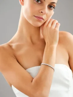 New Apart Bransoletka z białego złota z brylantami laboratoryjnymi - 18 cm - 5,67 ct - próba 585