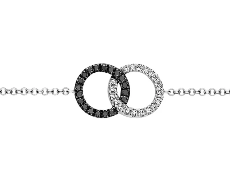 Apart Bransoletka z białego złota z diamentami - 0,10 ct - próba 375< Wszystkie