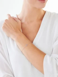 Best Apart Bransoletka z białego złota z diamentem - serca - 0,003 ct - próba 375