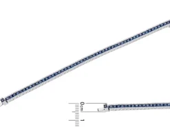 Apart Bransoletka z białego złota z brylantami i szafirami - 18 cm - próba 585