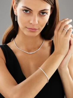 Clearance Apart Bransoletka z białego złota z brylantami - 18 cm - 2,00 ct - próba 750