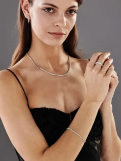 Outlet Apart Bransoletka z białego złota z brylantami - 19 cm - 0,32 ct - próba 585