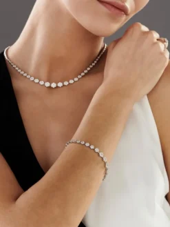 Apart Bransoletka z białego złota z brylantami - 18 cm - 3,75 ct - próba 585< Bransoletki Z Diamentami
