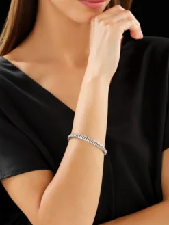Online Apart Bransoletka z białego złota z diamentami - 18 cm - 0,50 ct - próba 585