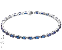 Apart Bransoletka z białego złota z brylantami i szafirami - 18 cm - próba 585< Wszystkie