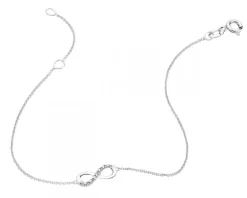 Apart Bransoletka z białego złota z diamentem - nieskończoność - 0,004 ct - próba 585< Bransoletki Z Diamentami