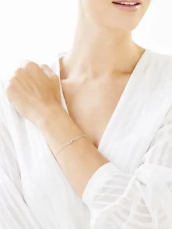 Apart Bransoletka z białego złota z diamentem - nieskończoność - 0,004 ct - próba 585< Bransoletki Z Diamentami