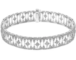 Clearance Apart Bransoletka z białego złota z brylantami - 18 cm - 3,18 ct - próba 585