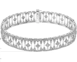 Clearance Apart Bransoletka z białego złota z brylantami - 18 cm - 3,18 ct - próba 585