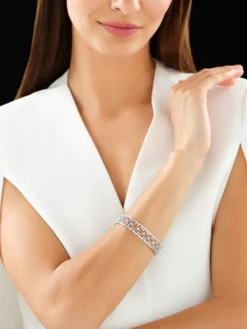 Clearance Apart Bransoletka z białego złota z brylantami - 18 cm - 3,18 ct - próba 585