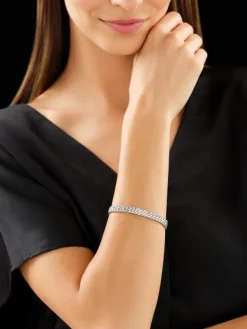 Apart Bransoletka z białego złota z diamentami - 18 cm - 0,40 ct - próba 585< Bransoletki Z Diamentami