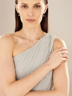 Discount Apart Bransoletka z białego złota z brylantami - 18 cm - 1,75 ct - próba 585