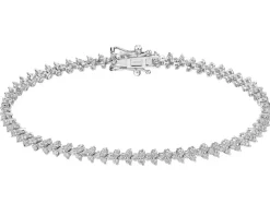 Clearance Apart Bransoletka z białego złota z brylantami - 19 cm - 2,00 ct - próba 585
