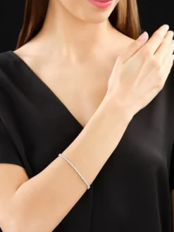 Clearance Apart Bransoletka z białego złota z brylantami - 19 cm - 2,00 ct - próba 585