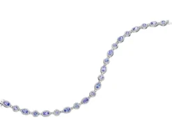 New Apart Bransoletka z białego złota z brylantami i tanzanitami - 18 cm - próba 585