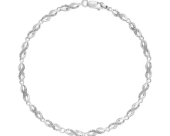 Online Apart Bransoletka z białego złota z diamentami - 18 cm - 0,17 ct - próba 375