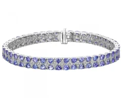 Apart Bransoletka z białego złota z diamentami i tanzanitami - 18 cm - próba 585< Wszystkie