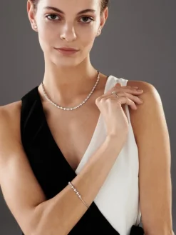 Sale Apart Bransoletka z białego złota z brylantami - 18 cm - 0,47 ct - próba 585