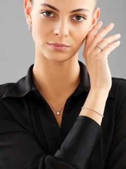 Hot Apart Bransoletka z białego złota z brylantami laboratoryjnymi - 18 cm - 2,00 ct - próba 750