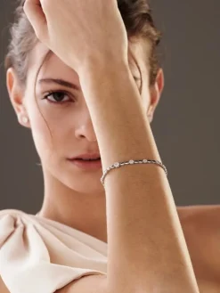 Apart Bransoletka z białego złota z brylantami - 18 cm - 0,63 ct - próba 585< Bransoletki Z Diamentami