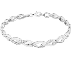 Apart Bransoletka z białego złota z diamentami - 18 cm - 0,05 ct - próba 585< Wszystkie