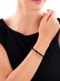 Clearance Apart Bransoletka z diamentami, agatami i elementami żółtego złota - drzewko - próba 375