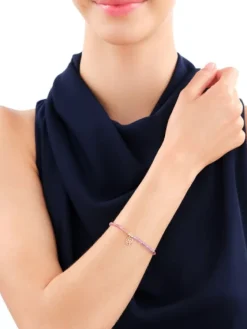 Discount Apart Bransoletka z diamentami, ametystami, turmalinami i elementami żółtego złota - drzewko - 18 cm - próba 375