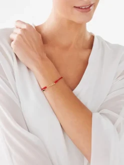 Apart Bransoletka z diamentem, agatem i elementami żółtego złota - Gosia - próba 375< Bransoletki Z Diamentami