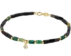 Apart Bransoletka z diamentem, zoisytami, agatami i elementami żółtego i białego złota - koło - 18 cm - próba 375< Bransoletki Z Diamentami