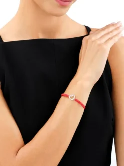 Discount Apart Bransoletka z elementami srebra i cyrkoniami - serce