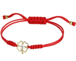Apart Bransoletka z elementami żółtego złota z brylantem - koniczyna - 0,008 ct - próba 585< Bransoletki Z Diamentami