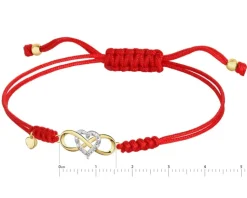 Sale Apart Bransoletka z elementami żółtego złota i diamentami - nieskończoność, serce - 0,01 ct - próba 375