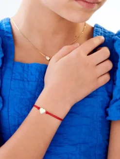 Apart Bransoletka z elementami żółtego złota i brylantem - serce - 0,008 ct - próba 375< Do Grawerowania