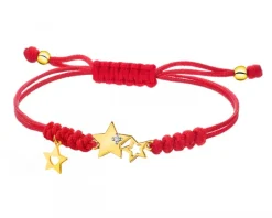 Sale Apart Bransoletka z elementami żółtego złota i diamentem - gwiazdy - 0,005 ct - próba 585